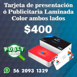 Trajeta Laminada Color ambos lados